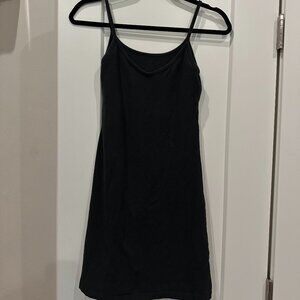 Brandy Melville Black Stretch Cotton Side Mini Dress